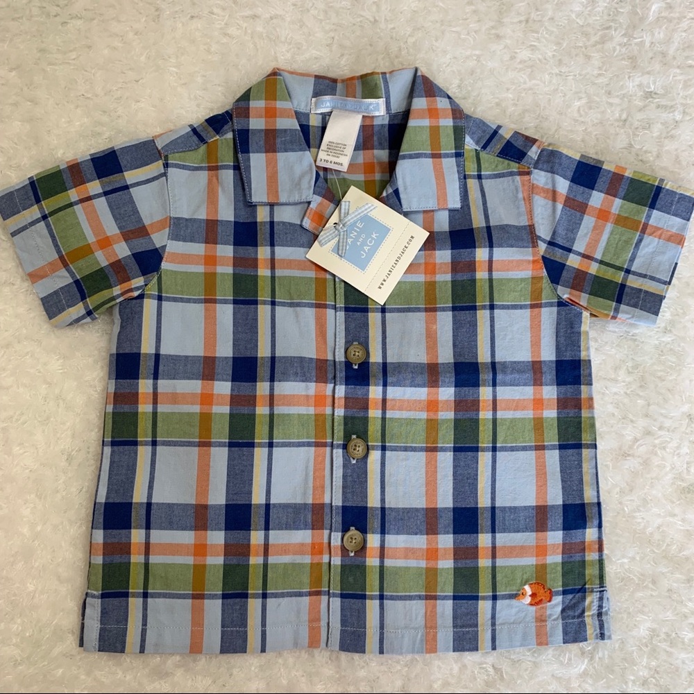 Janie and Jack Boys Plaid shirt NWT